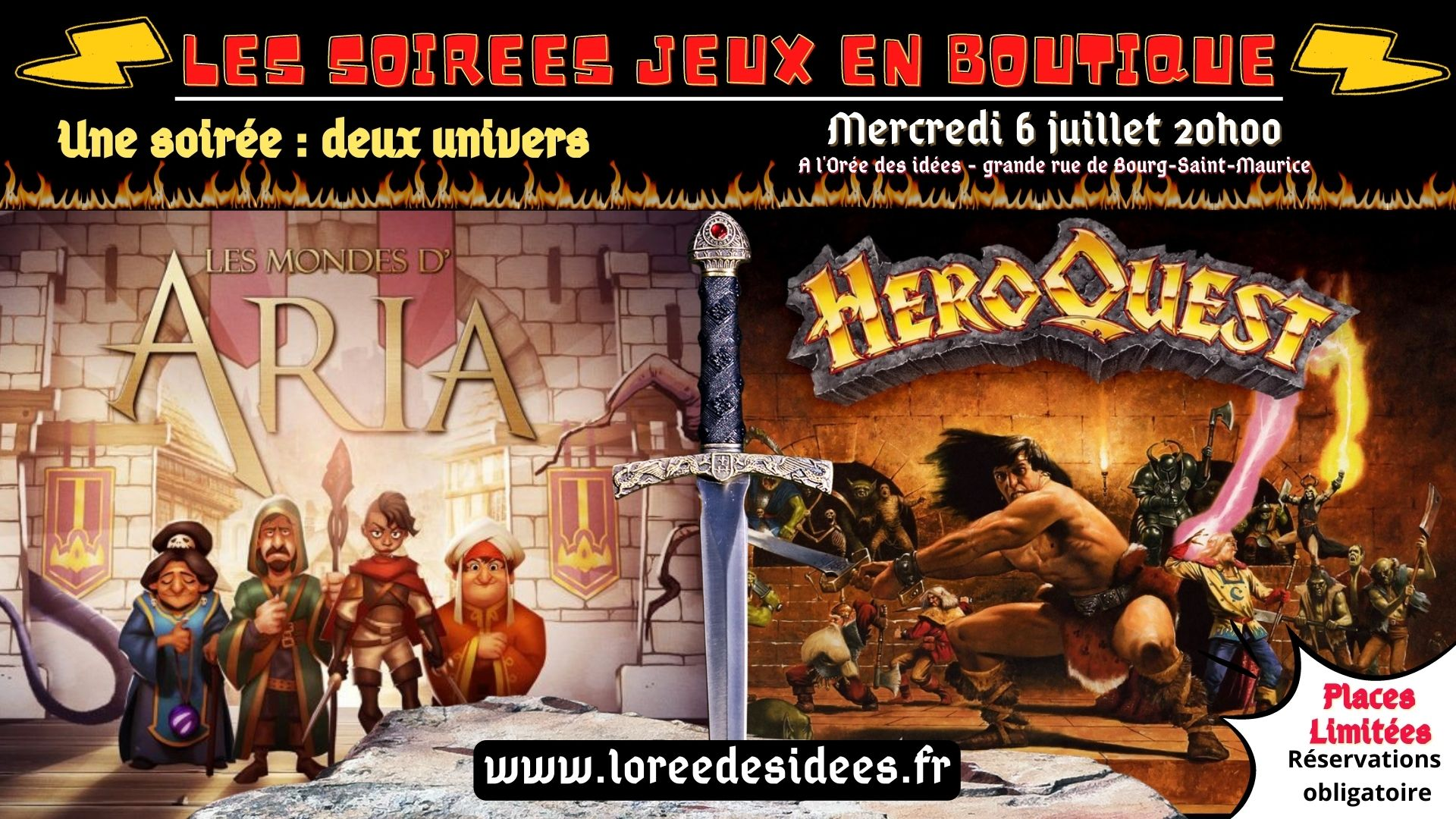 Soirée jeux en boutique - JDR les mondes d'aria - Dungeon Craweler Hero Quest